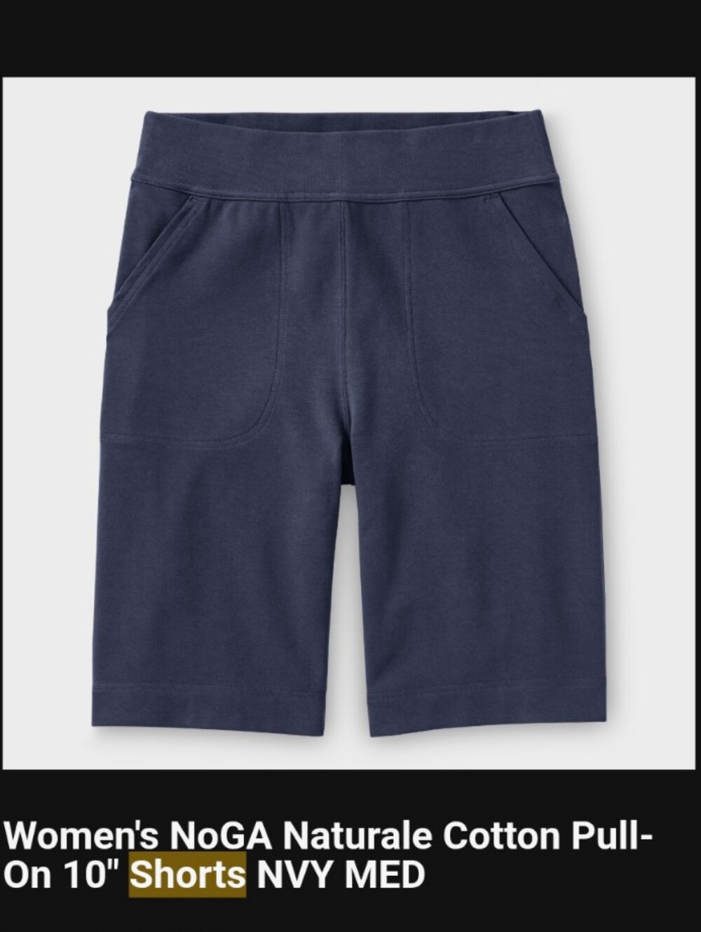 Duluth NoGA Naturale Cotton Pull-On 10" Shorts Navy MEDIUM